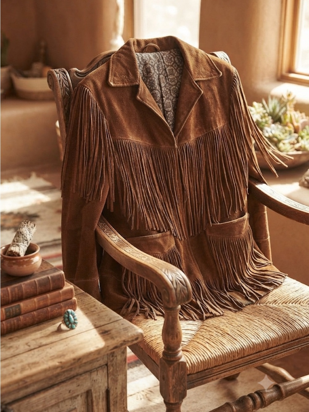 Vintage Suede Jacket with fringe |med/lrg
